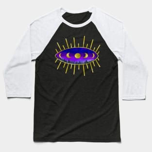 Moon Phases Third Eye Mystical Purple Art Baseball T-Shirt